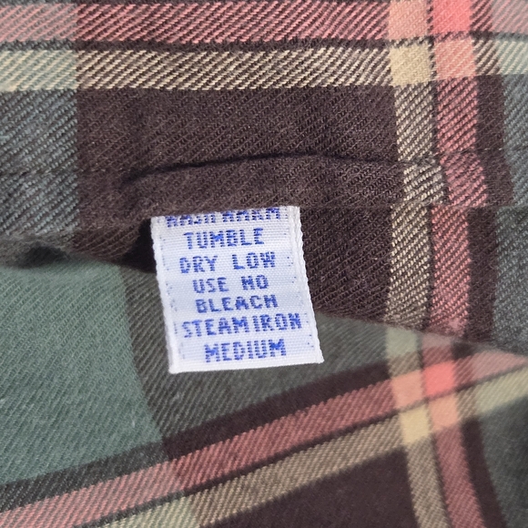 Polo By Ralph Lauren Blue Label Vintage Plaid Button Up Cotton Flannel Medium - Picture 6 of 7